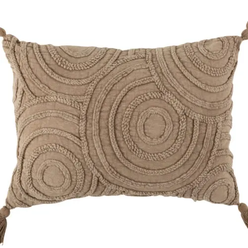 COUSSIN CERCLES COTON RECTANGULAIRE GRIS LARGE