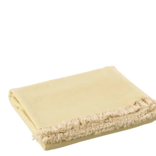PLAID IRREGULIER COTON JAUNE/BEIGE