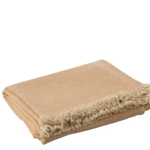 PLAID IRREGULIER COTON ORANGE/BEIGE