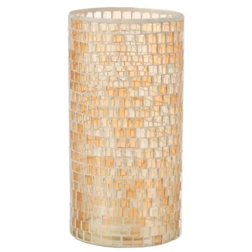 VASE MOSAIQUES ROND VERRE ORANGE