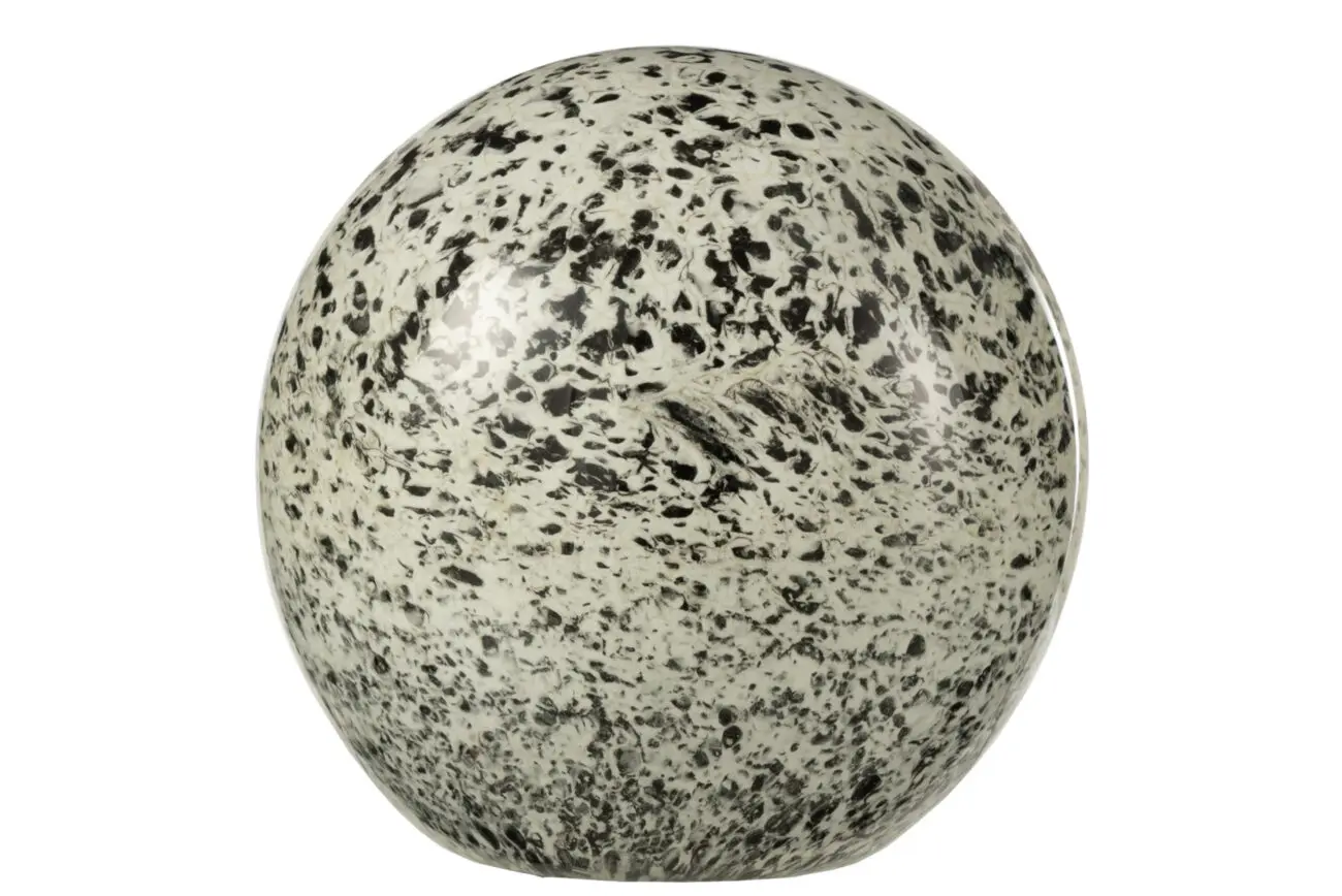 PRESSE-PAPIER TACHES VERRE BLANC/GRIS LARGE