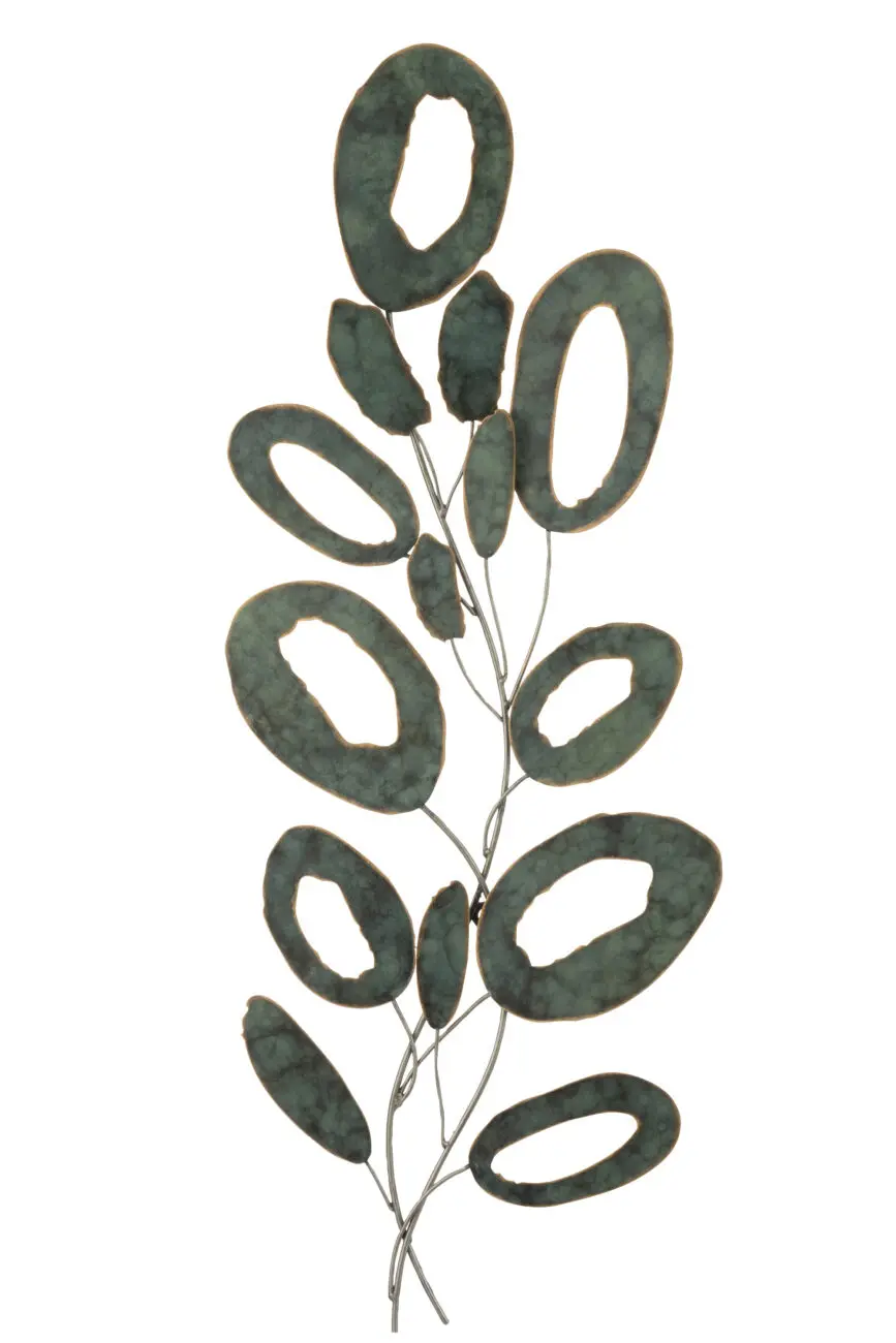 DECORATION MURALE DROITE OVALES OUVERTS METAL OR/VERT