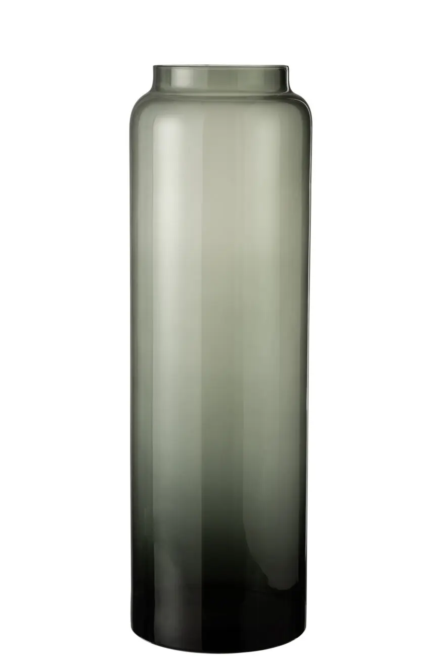 VASE DROIT LONG VERRE GRIS LARGE