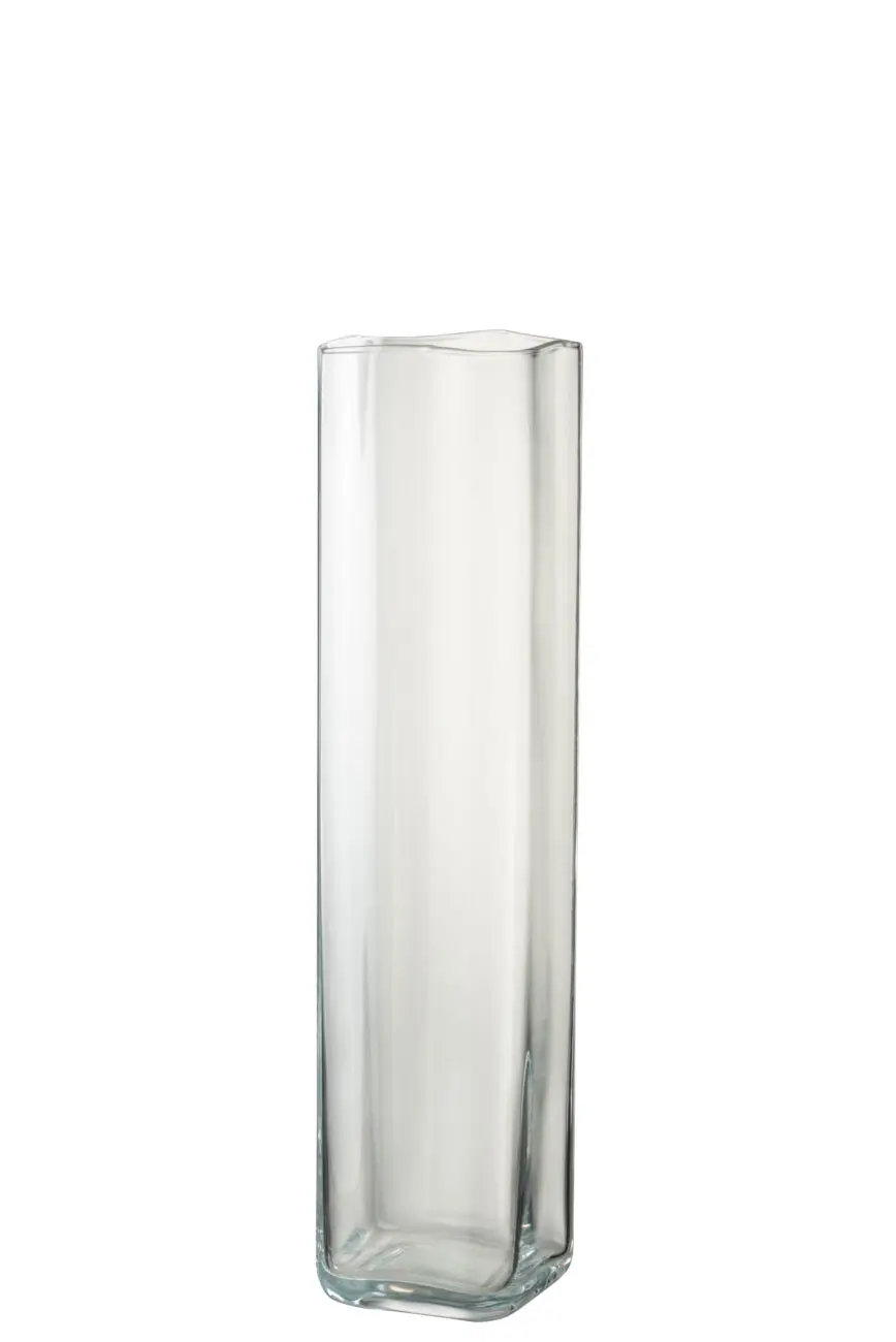 VASE DROIT CARRE TRANSPARENT LARGE
