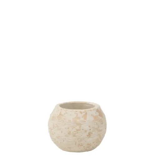 CACHEPOT RUSTIQUE ARGILE BLANC SMALL