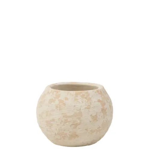 CACHEPOT RUSTIQUE ARGILE BLANC LARGE
