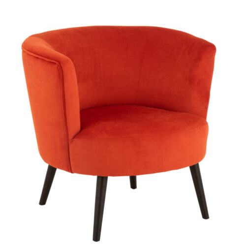 fauteuil en velours orange J-line by Jolipa