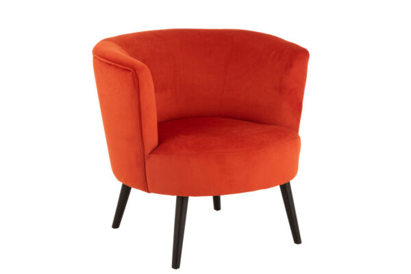 fauteuil en velours orange J-line by Jolipa