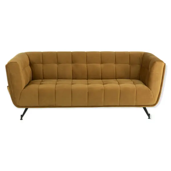 Canapé en velours ocre 3 places Bendetini