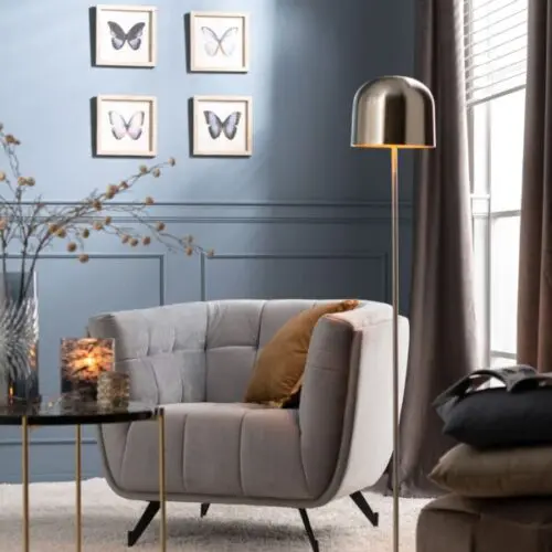 Fauteuil gris fauteuil en velours gris clair J-line Bendetini