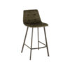 Chaise de bar Olivier - Métal/velours - Vert foncé