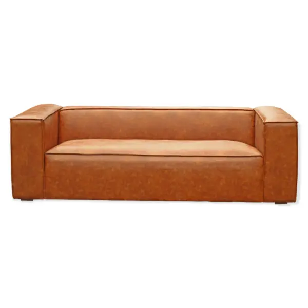 canapé en cuir cognac 3 places J-line