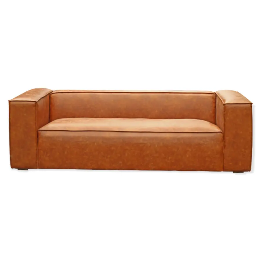 canapé en cuir cognac 3 places J-line