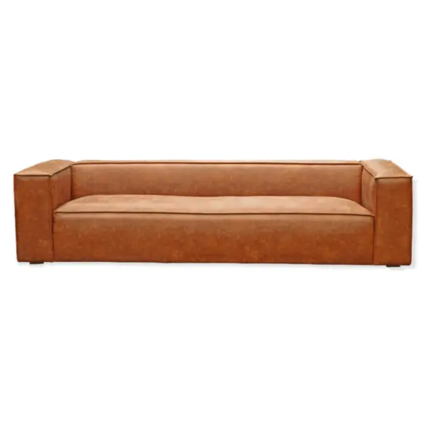canapé en cuir cognac 4 places J-line
