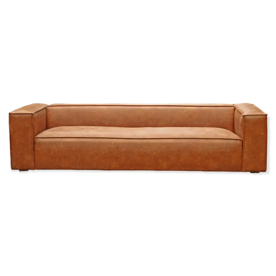 canapé en cuir cognac 4 places J-line