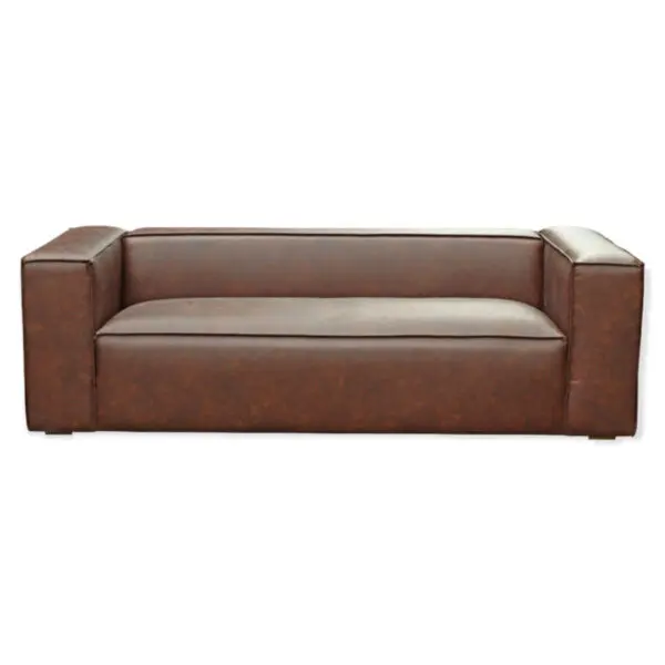 canapé en cuir brun foncé 3 places J-line