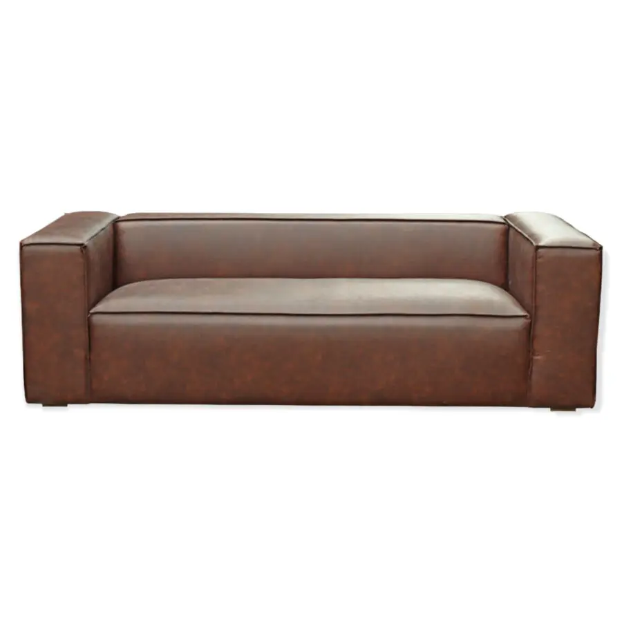 canapé en cuir brun foncé 3 places J-line