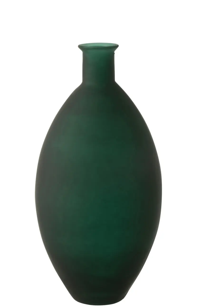 VASE OVALE VERRE MAT VERT