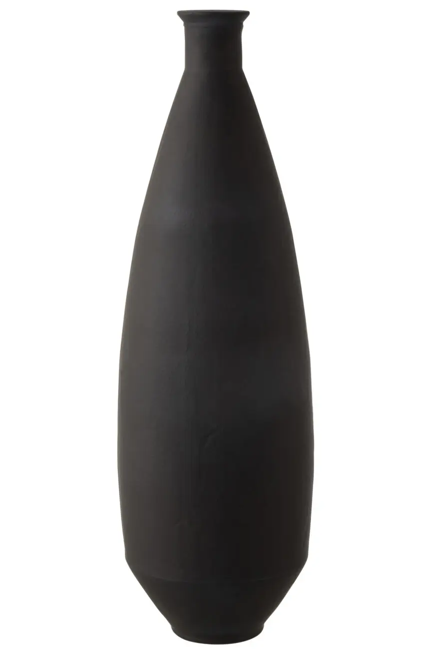 VASE OVALE VERRE MAT NOIR