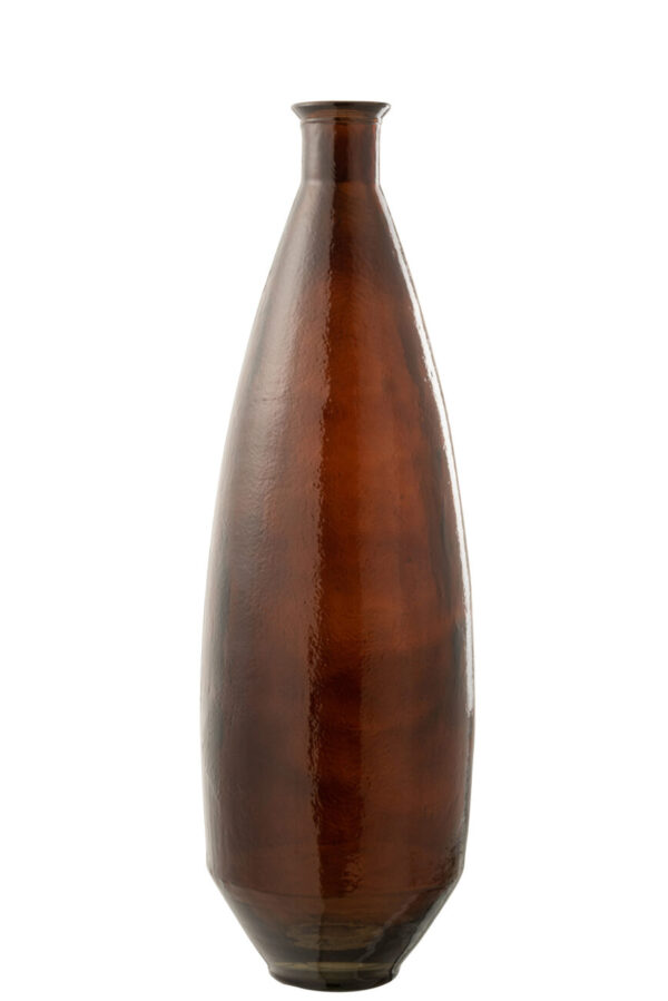 VASE OVALE VERRE MARRON