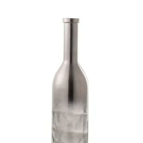 VASE BOUTEILLE VERRE METALLIQUE GRIS MEDIUM