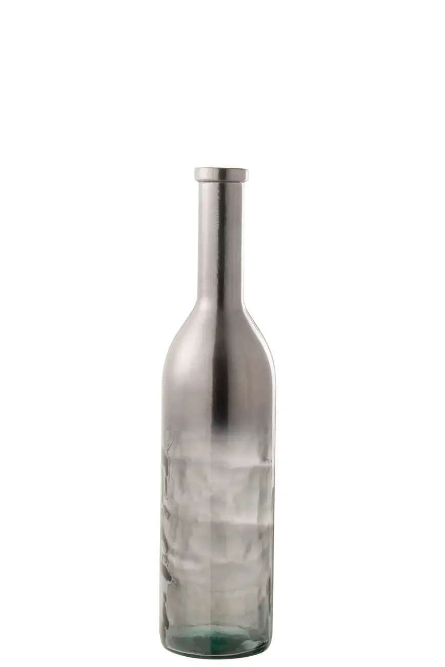 VASE BOUTEILLE VERRE METALLIQUE GRIS MEDIUM VASE BOUTEILLE VERRE METALLIQUE GRIS MEDIUM