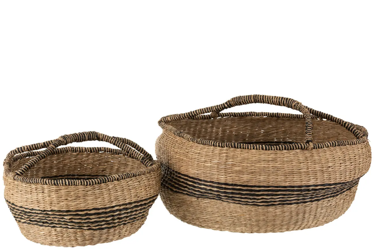 SET 2 PANIERS RONDS ZOSTÈRE NATUREL