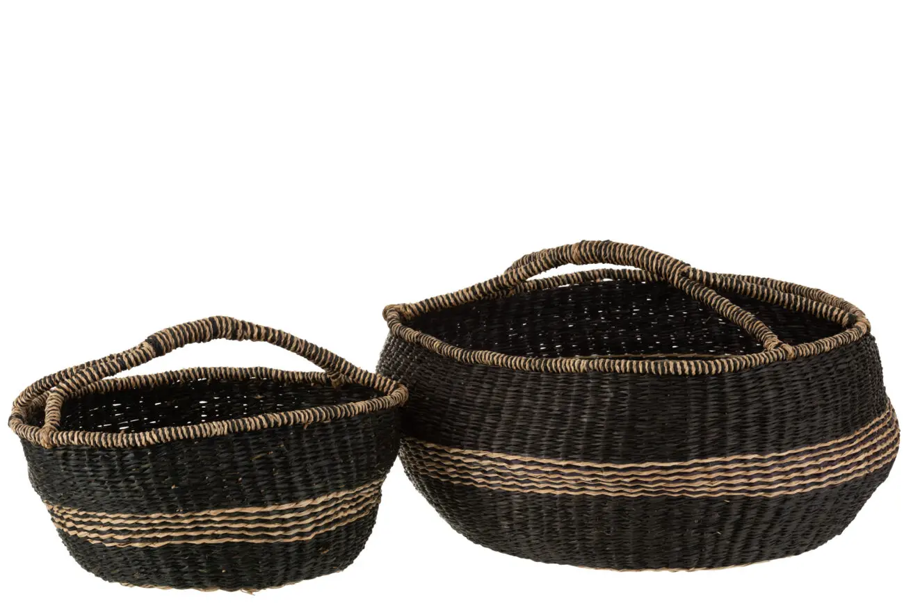 SET 2 PANIERS RONDS ZOSTÈRE NOIR