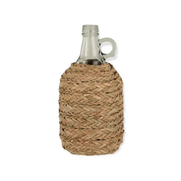 Bouteille avec anse Blenx - Paille/verre - Naturel- S