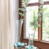 Vase haut sur pied Gamal - Bois/verre recyclé - Naturel/transparent - S – Image 2