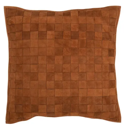 COUSSIN CARRE PETIT CUIR COGNAC