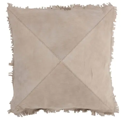 COUSSIN CROIX CARRE CUIR BEIGE