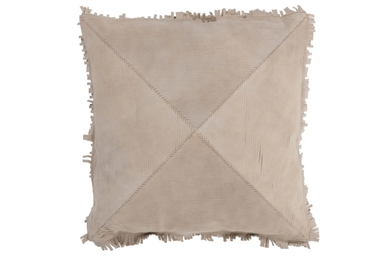 COUSSIN CROIX CARRE CUIR BEIGE