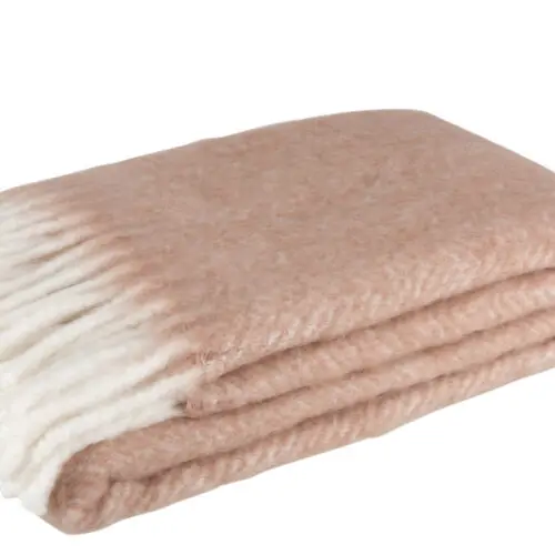 Plaid PLAID ALPHA ACRYLIQUE/LAINE ROSE/BLANC