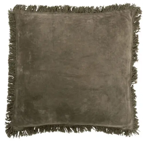 COUSSIN FRANGES VELOURS COTON KAKI