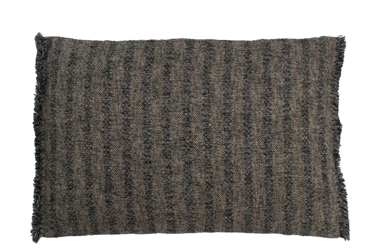 COUSSIN ETHNIQUE RECTANGULAIRE COTON BLEU/BEIGE