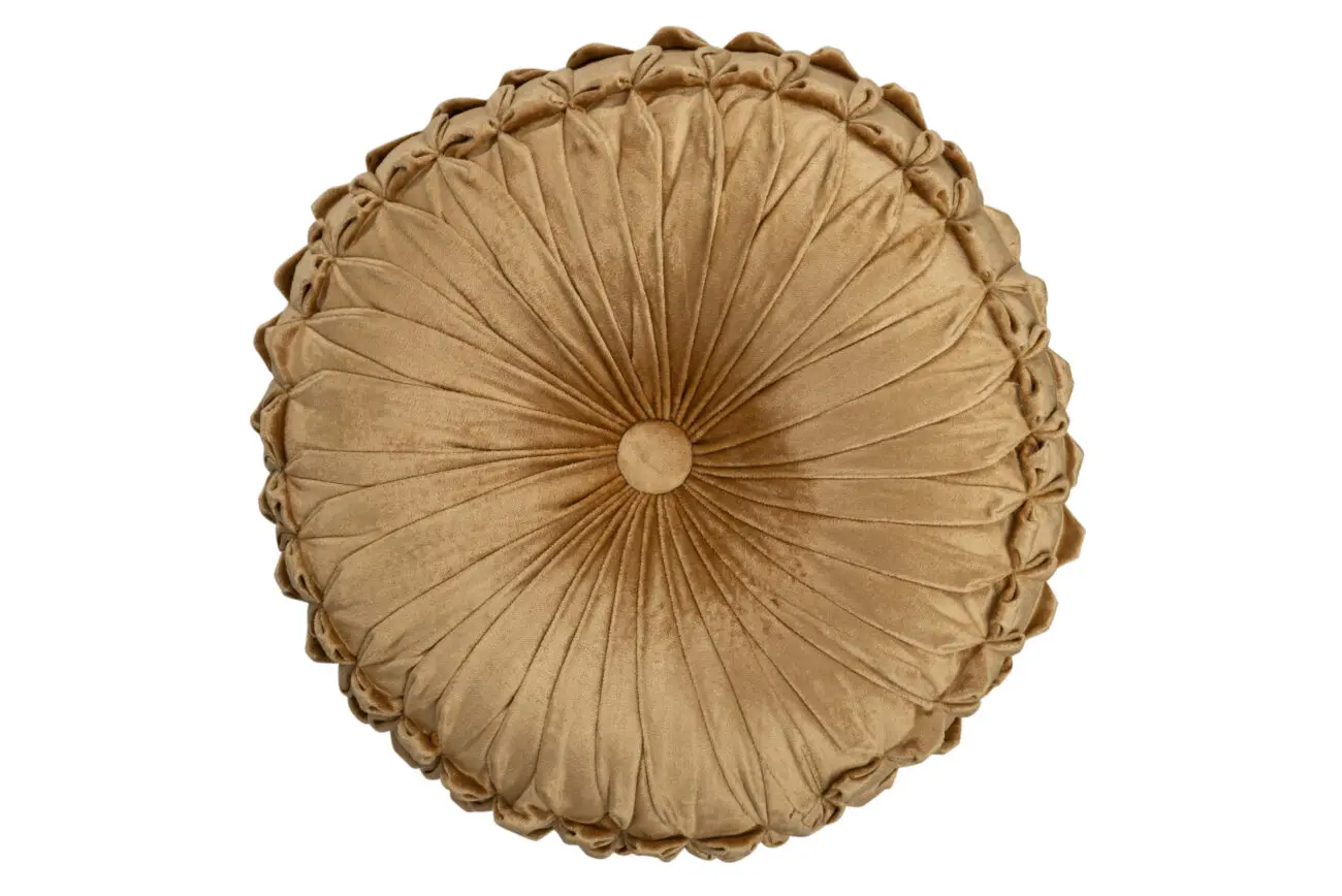 COUSSIN VIVA ROND POLYESTER OCRE