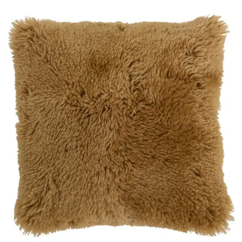 COUSSIN CARRE PEAU DE MOUTON OCRE