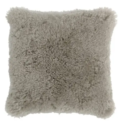 COUSSIN CARRE PEAU DE MOUTON GRIS CLAIR