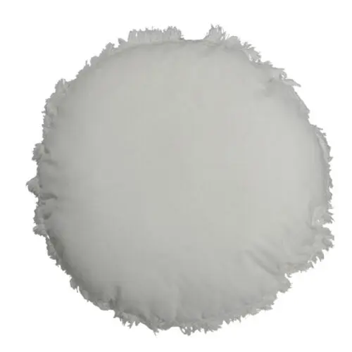 COUSSIN ROND VELOURS COTON/LIN BLANC