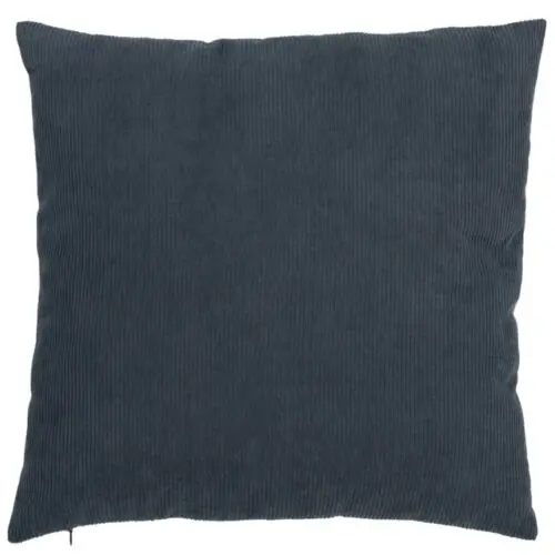 COUSSIN NERVURE CARRE VELOURS GRIS BLEU