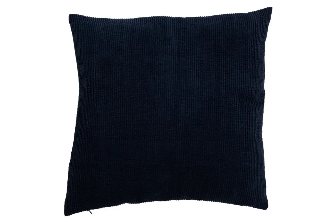COUSSIN NERVURE CARRE VELOURS BLEU
