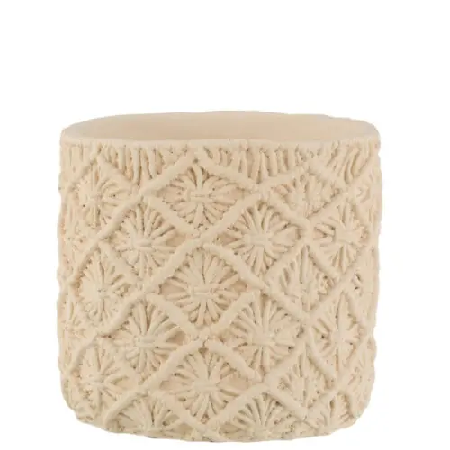 CACHEPOT IBIZA CIMENT BLANC LARGE