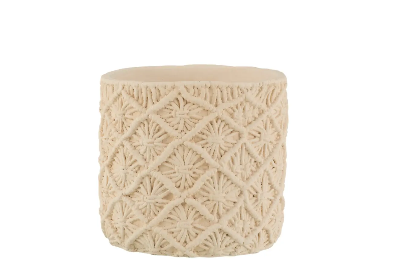 CACHEPOT IBIZA CIMENT BLANC LARGE