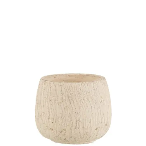 CACHEPOT IRREGULIER TERRE CUITE GRIS/BEIGE SMALL