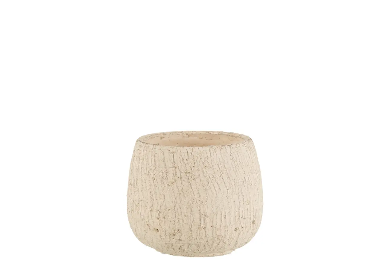 CACHEPOT IRREGULIER TERRE CUITE GRIS/BEIGE SMALL