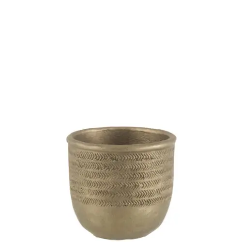 CACHEPOT CHALET CIMENT VERT/OR SMALL