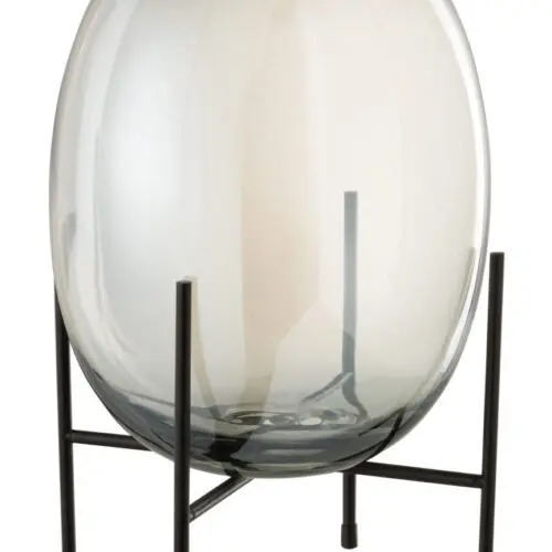 Vase noir VASE + PIED BORD IRREGULIER GRIS BLEU/NOIR LARGE