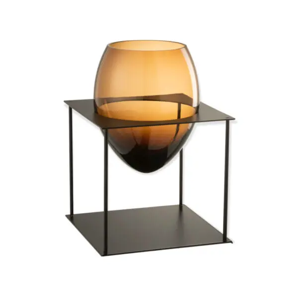 Vase Joyce - Métal/verre - Marron/noir - M
