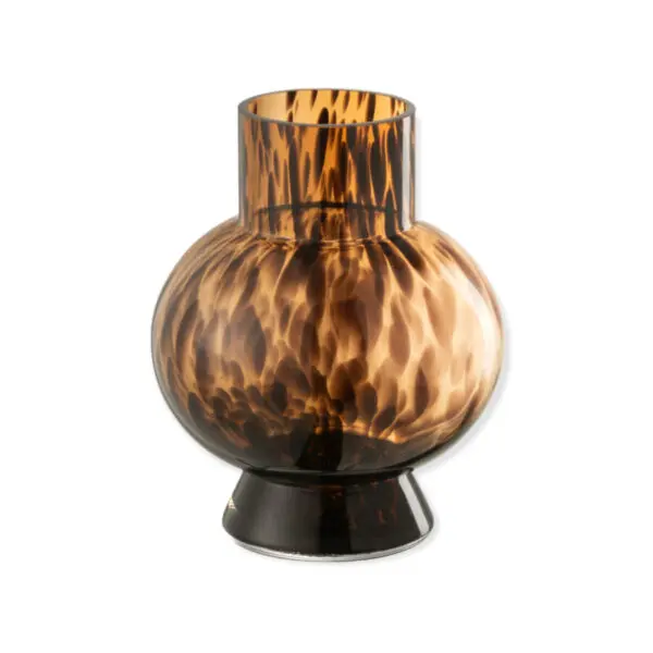 Vase boule Pois - verre - Marron - S